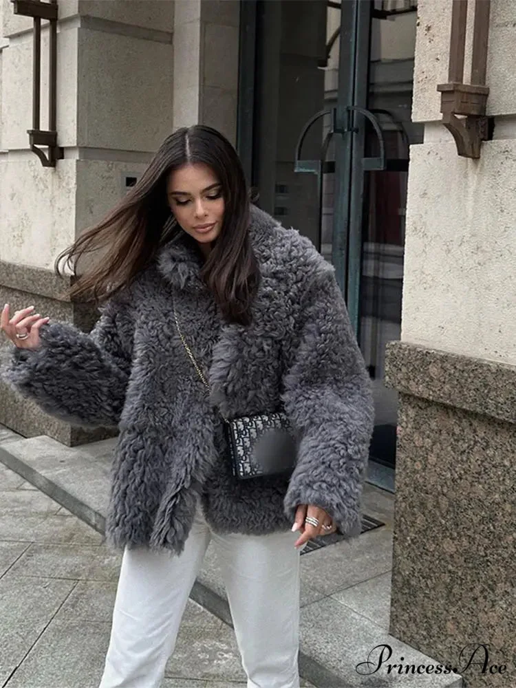 High Neck Grey Cozy Puffy Jacket - Image 4