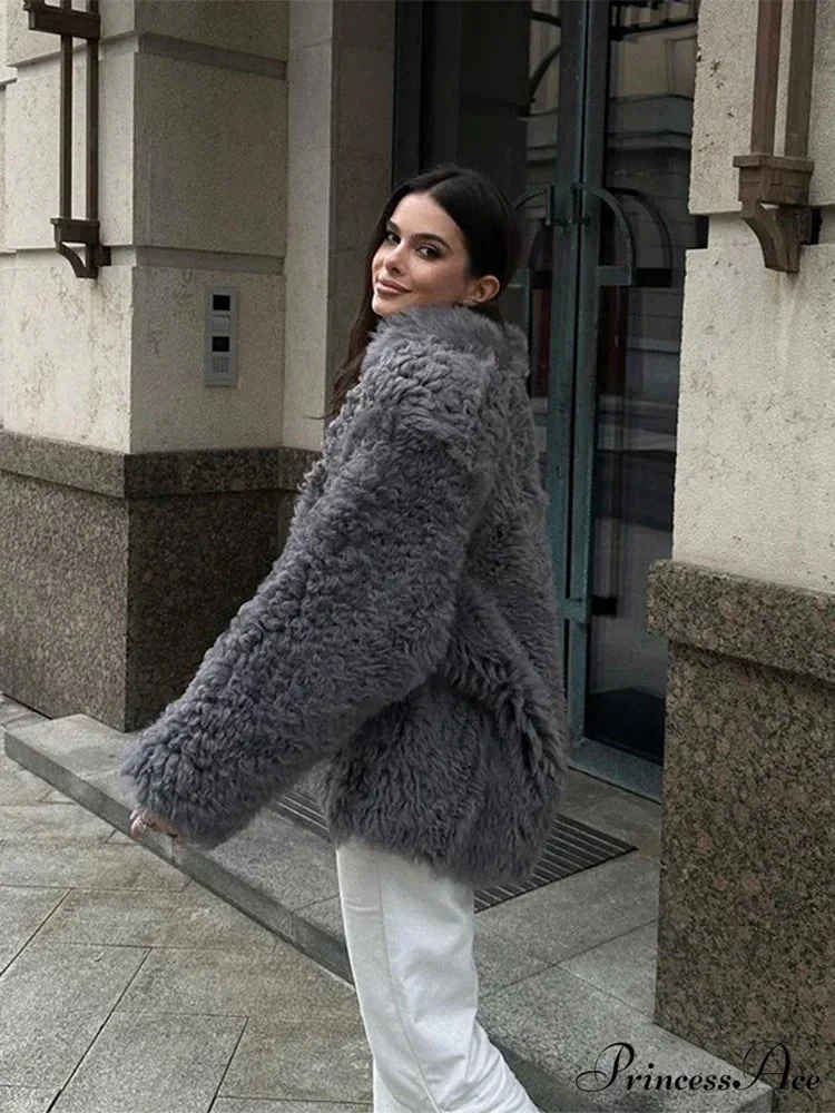 High Neck Grey Cozy Puffy Jacket - Image 5