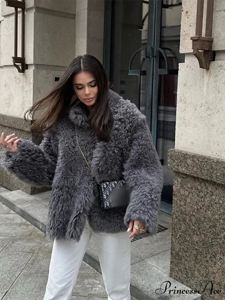 High Neck Grey Cozy Puffy Jacket - Image 7