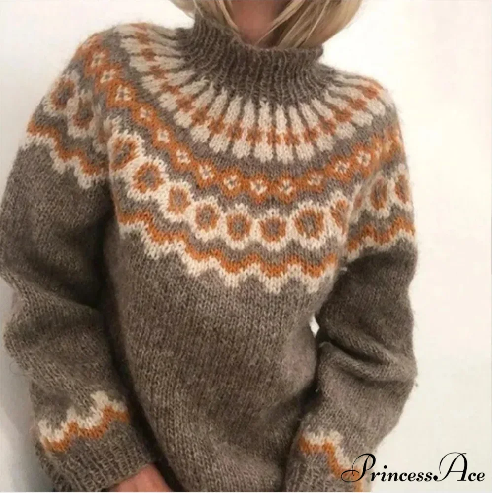 High-neck Knitted Urban Sweater