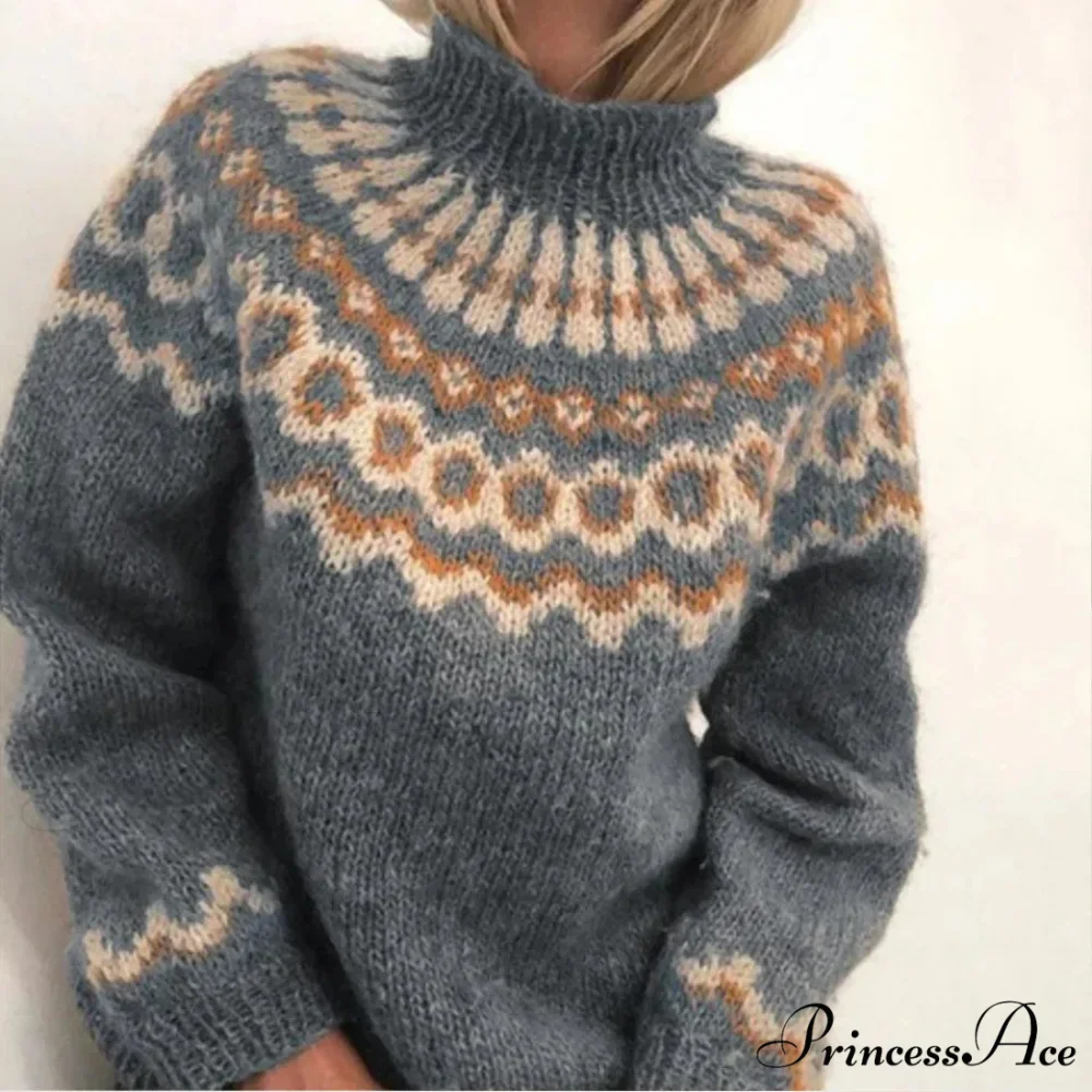 High-neck Knitted Urban Sweater - Image 2