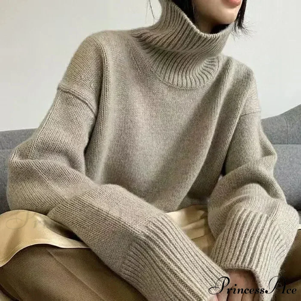 High-neck Sophisticated Charcoal Crimson Jumper - Image 6