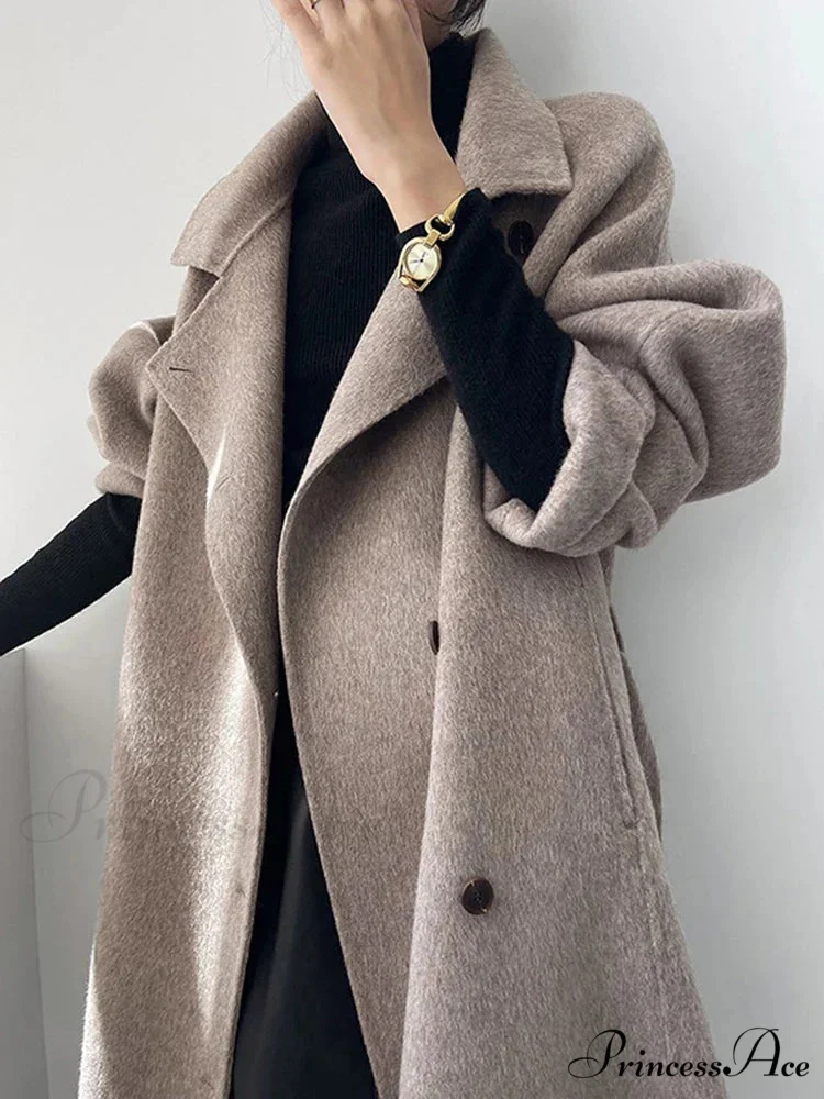 High-neck Wool Buttoned Overcoat - Image 2
