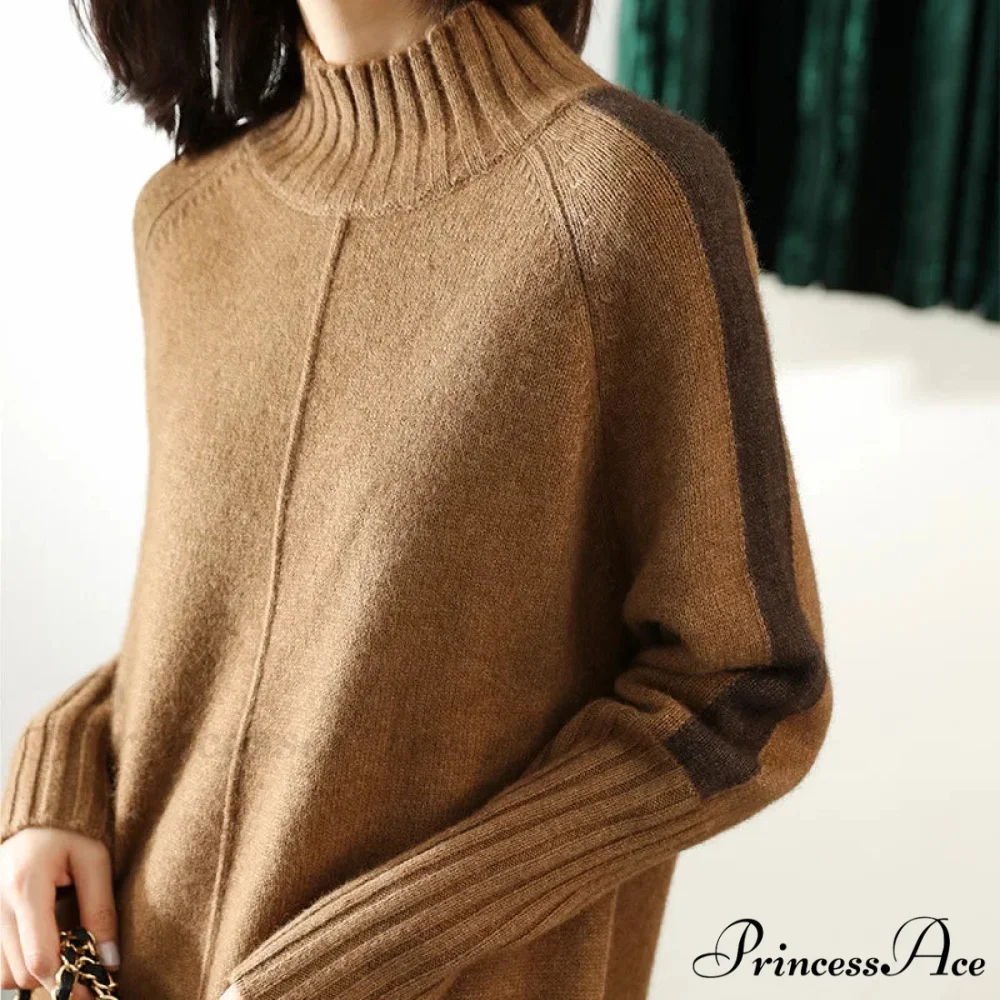 High-neck Wool Knit Cozy Jumper - Image 4
