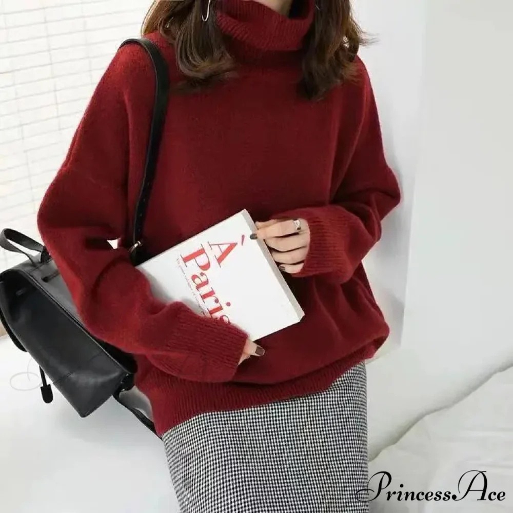 High-necked Wool Enlarged Jumper - Image 10