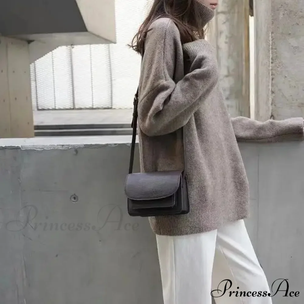 High-necked Wool Enlarged Jumper - Image 2