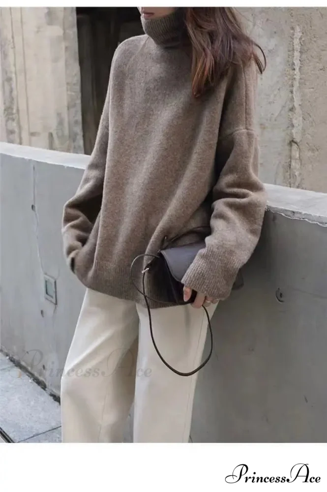 High-necked Wool Enlarged Jumper - Image 3