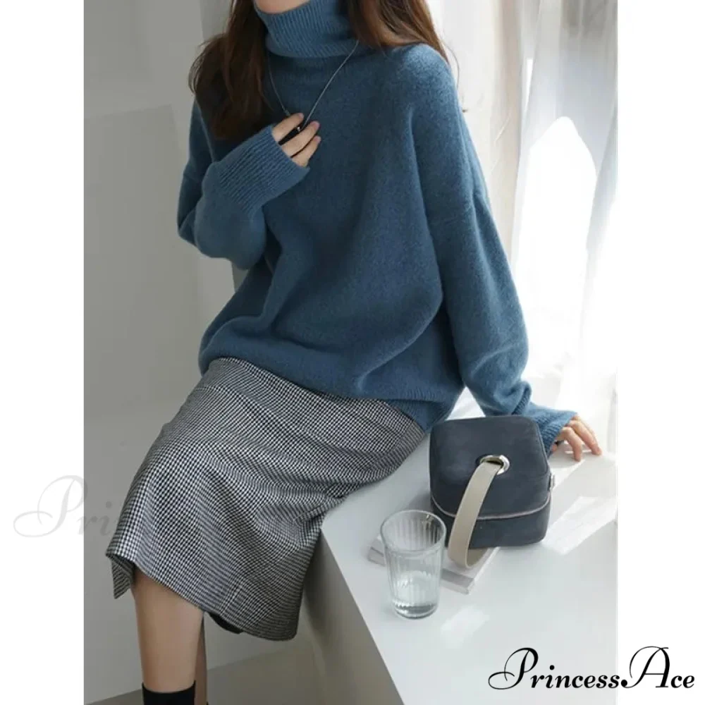 High-necked Wool Enlarged Jumper - Image 5