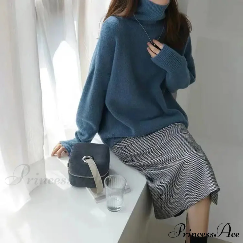 High-necked Wool Enlarged Jumper - Image 8