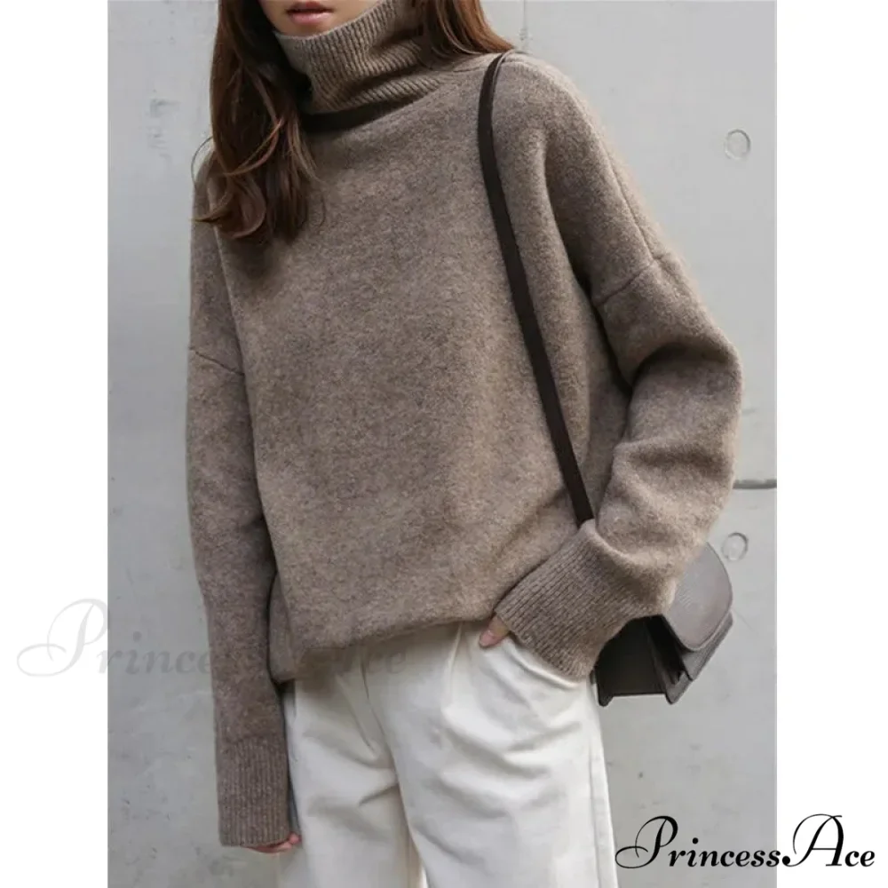 High-necked Wool Enlarged Jumper - Image 9