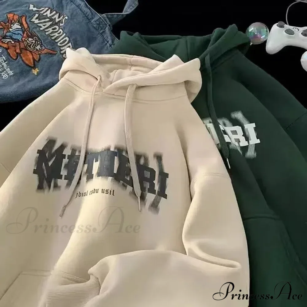 Hip Hop Correspondence Print Cotton Fleece Hoodie - Image 2