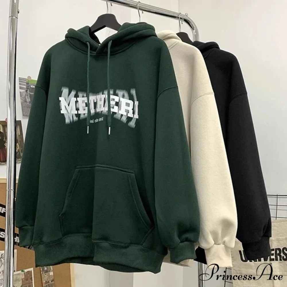 Hip Hop Correspondence Print Cotton Fleece Hoodie - Image 4