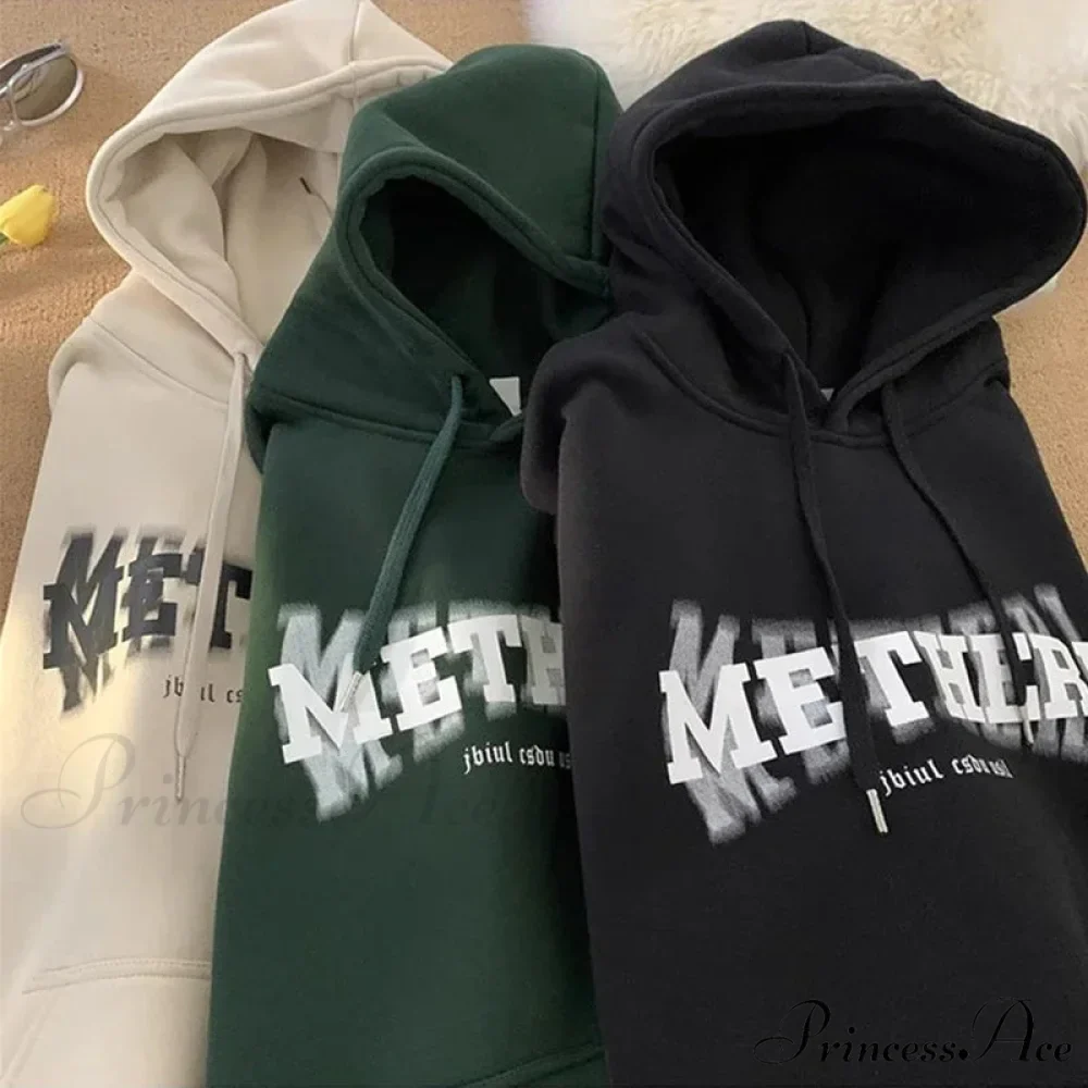 Hip Hop Correspondence Print Cotton Fleece Hoodie - Image 5