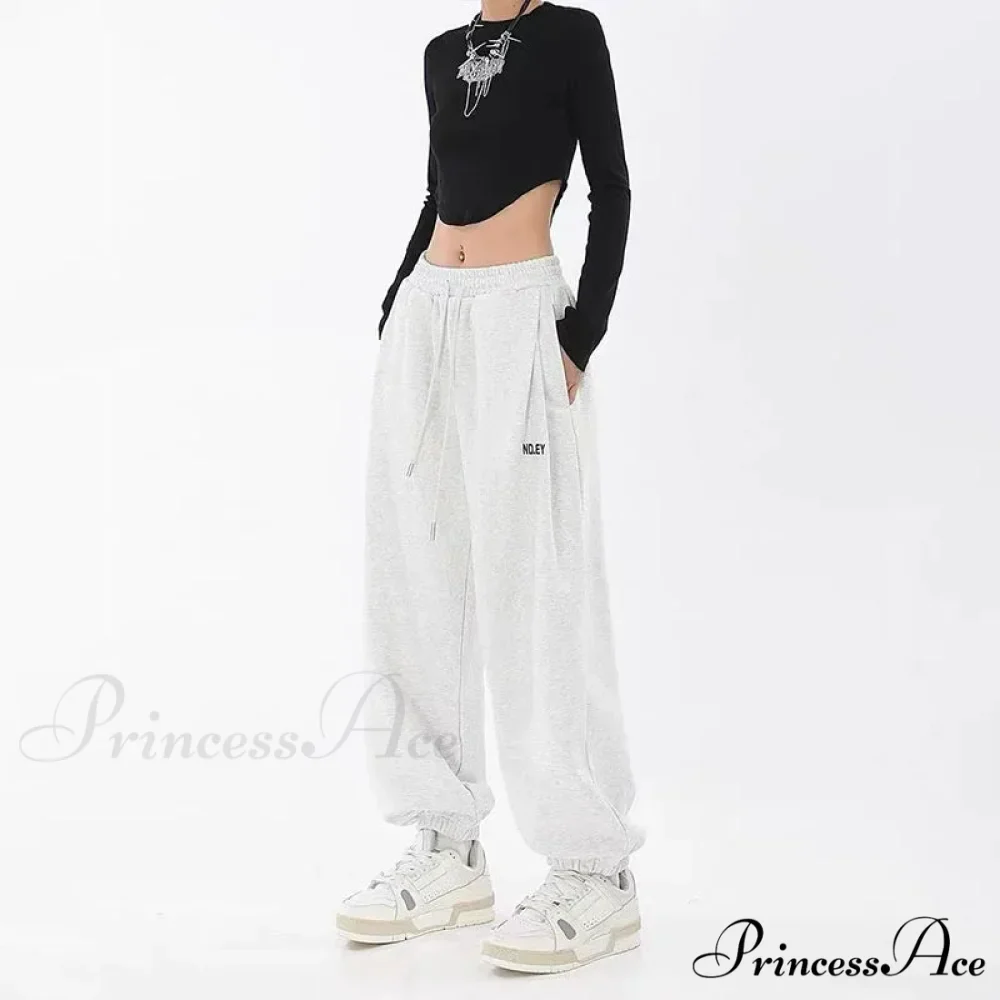 Hip Hop Message Drawstring Running Trousers - Image 2