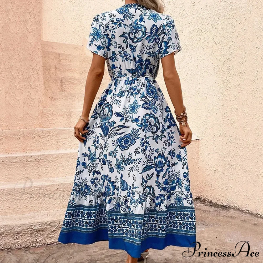 Holiday Style Flower Pattern Dress - Image 4