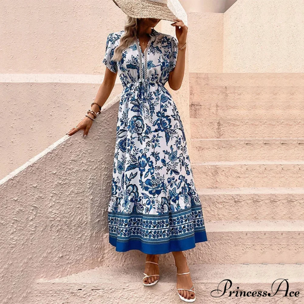 Holiday Style Flower Pattern Dress - Image 5