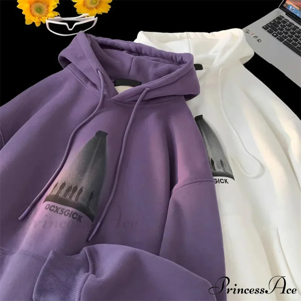Humorous Graphic Fuzzy Y2K Hoodie - Image 3
