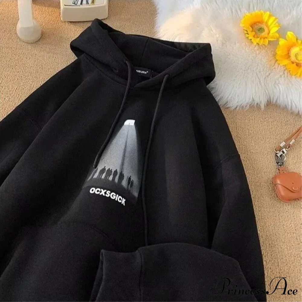Humorous Graphic Fuzzy Y2K Hoodie - Image 6