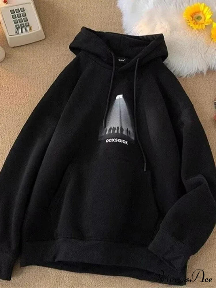 Humorous Graphic Fuzzy Y2K Hoodie - Image 7