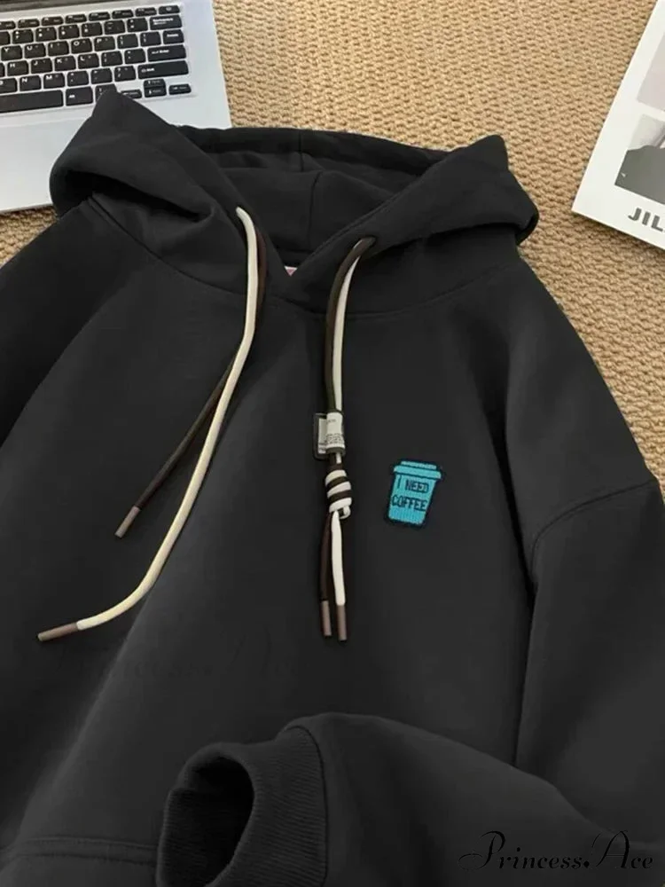 "I Require Coffee" Graphic Fleece Hoodie - Image 7