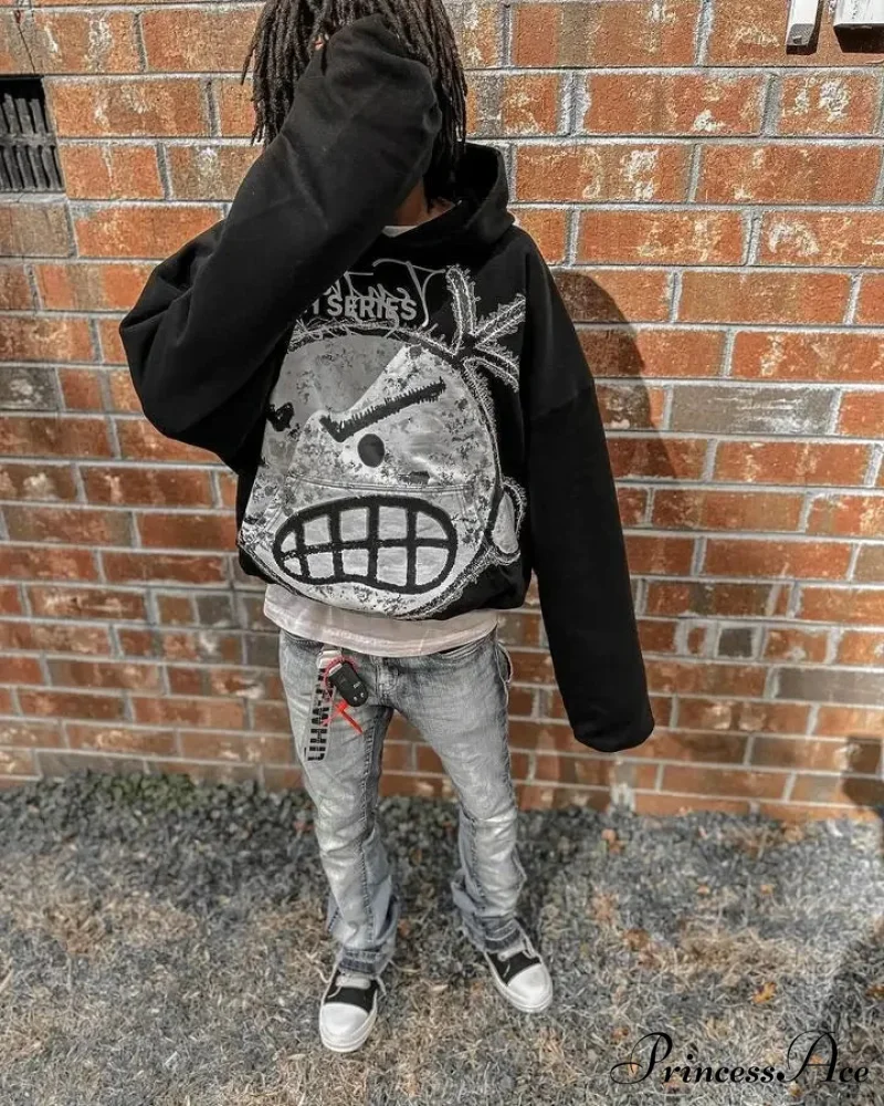 Illustrated Graphic Printed Hoodie - Image 3