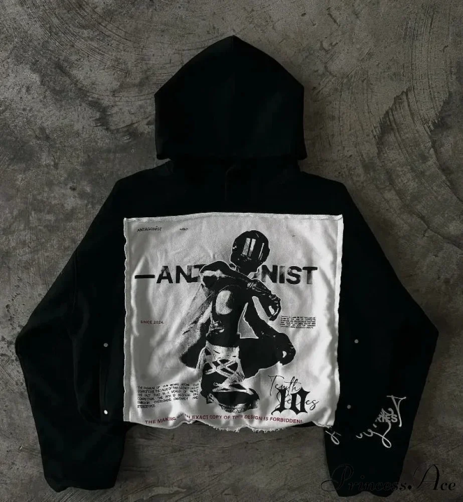 Illustrated Graphic Printed Hoodie - Image 8