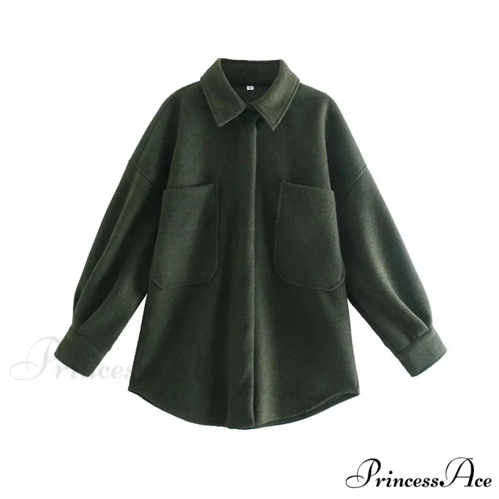 Informal Dromedary Woolen Baggy Overcoat - Image 7