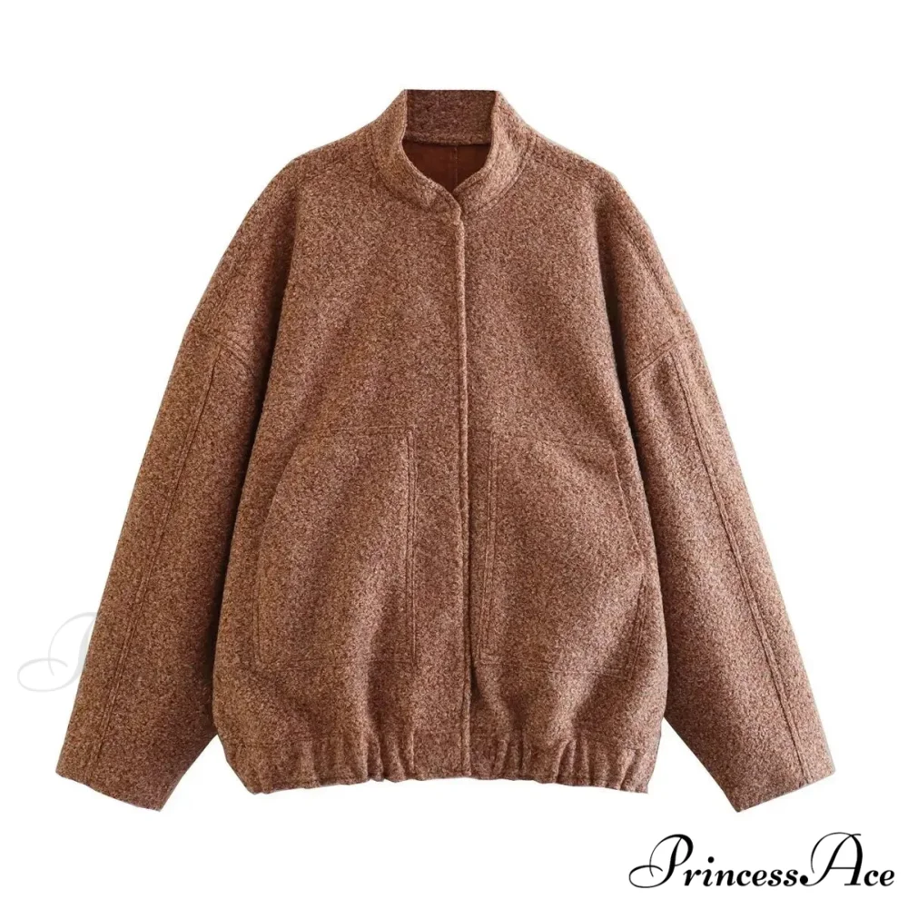 Informal Gray Cozy Baseball Jacket Overcoat - Image 6
