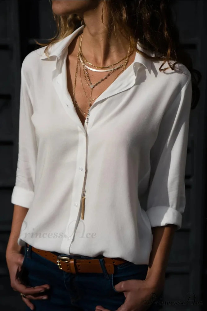 Informal Monochromatic Extended Sleeve Button Blouse - Image 11