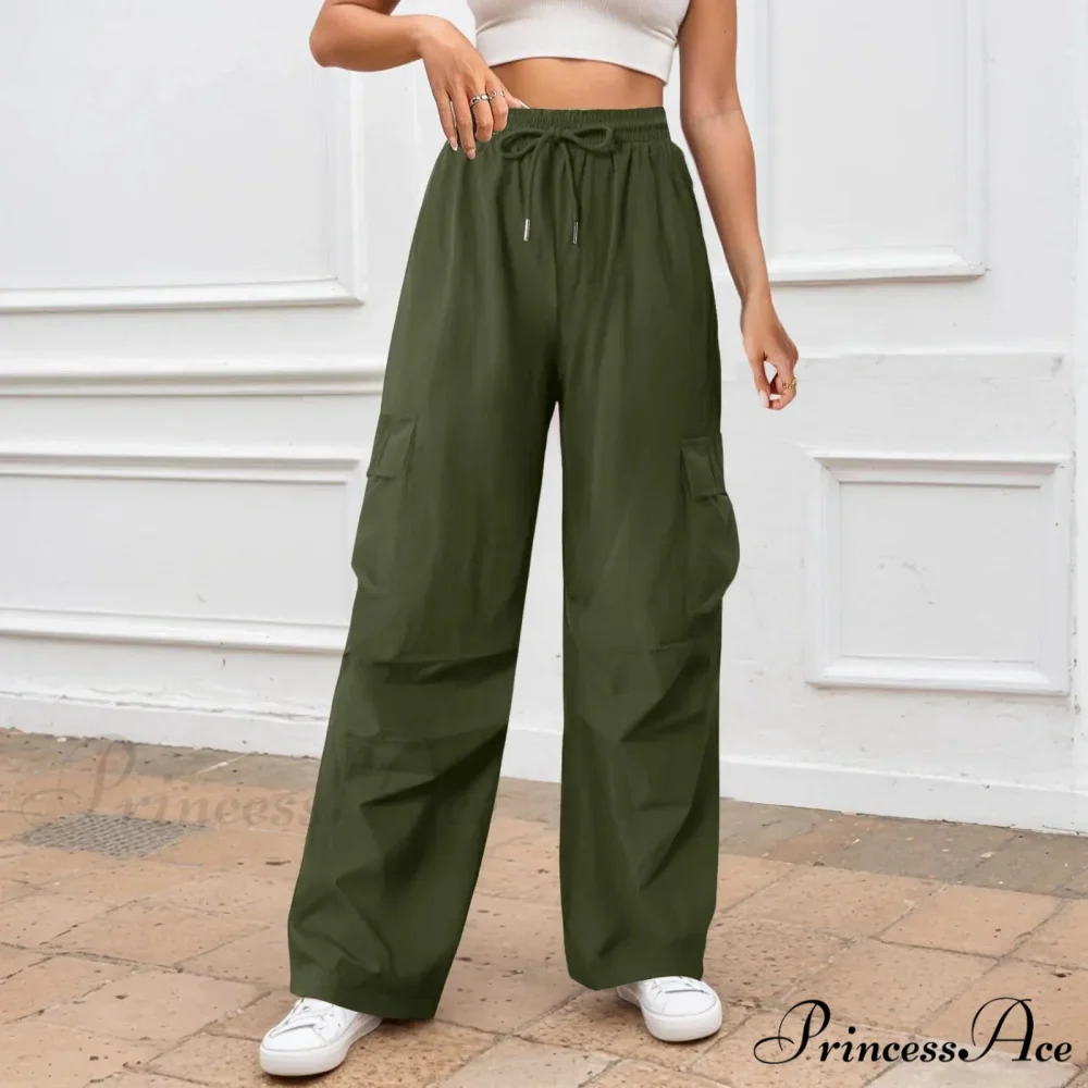 Informal Monochromatic Wide Leg Trousers - Image 2