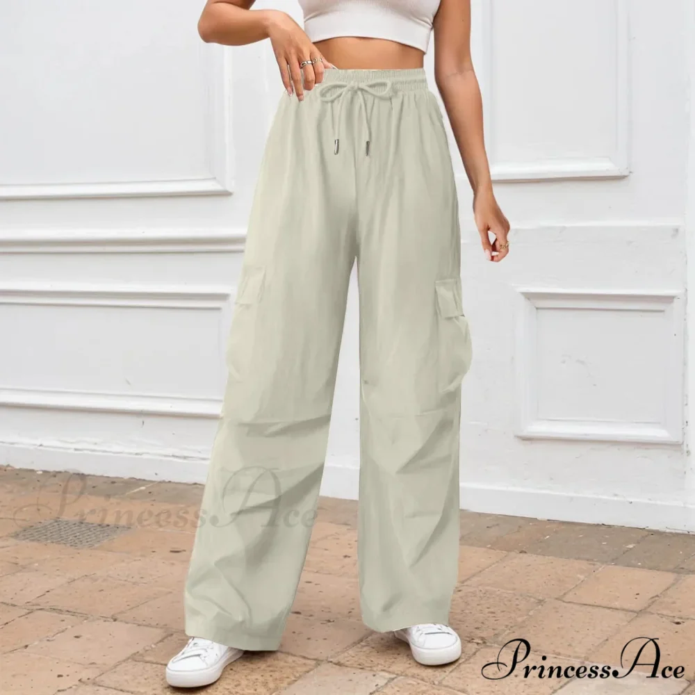 Informal Monochromatic Wide Leg Trousers - Image 3
