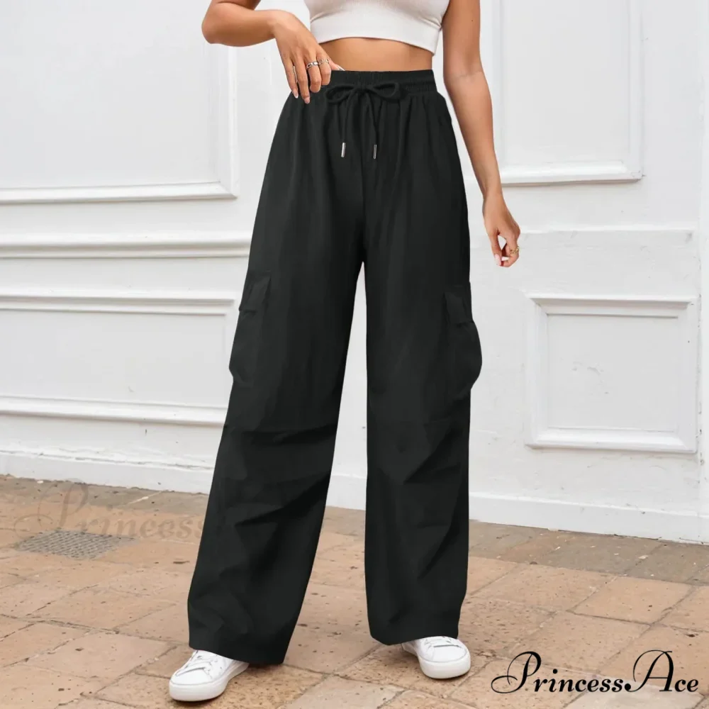 Informal Monochromatic Wide Leg Trousers - Image 4