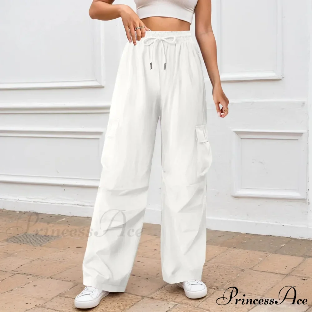 Informal Monochromatic Wide Leg Trousers - Image 5