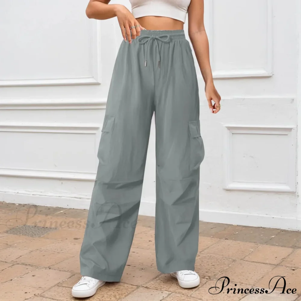 Informal Monochromatic Wide Leg Trousers - Image 6