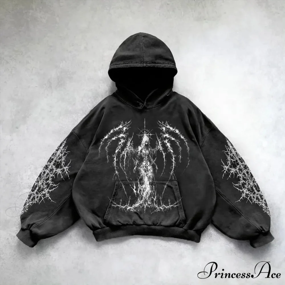 Informal Retro Pattern Hoodie - Image 2