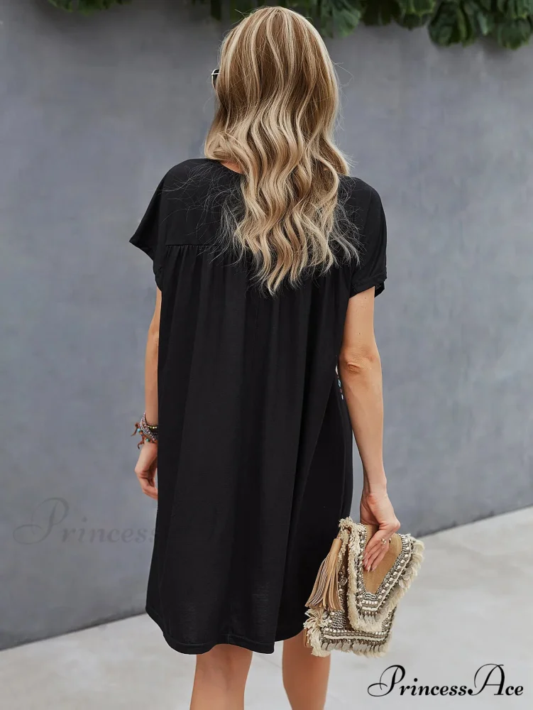 Informal round-neck Cotton Bohemian Dress - Image 6