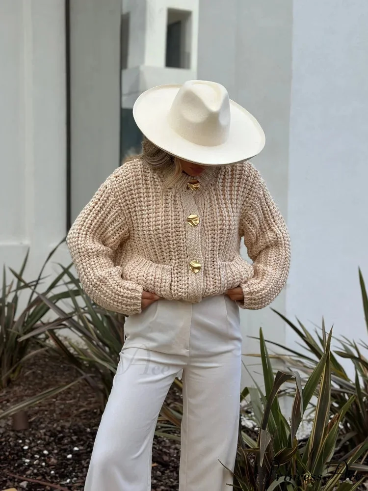 Informal Round Neck Lengthy Sleeve Pocket Cardigan - Image 5