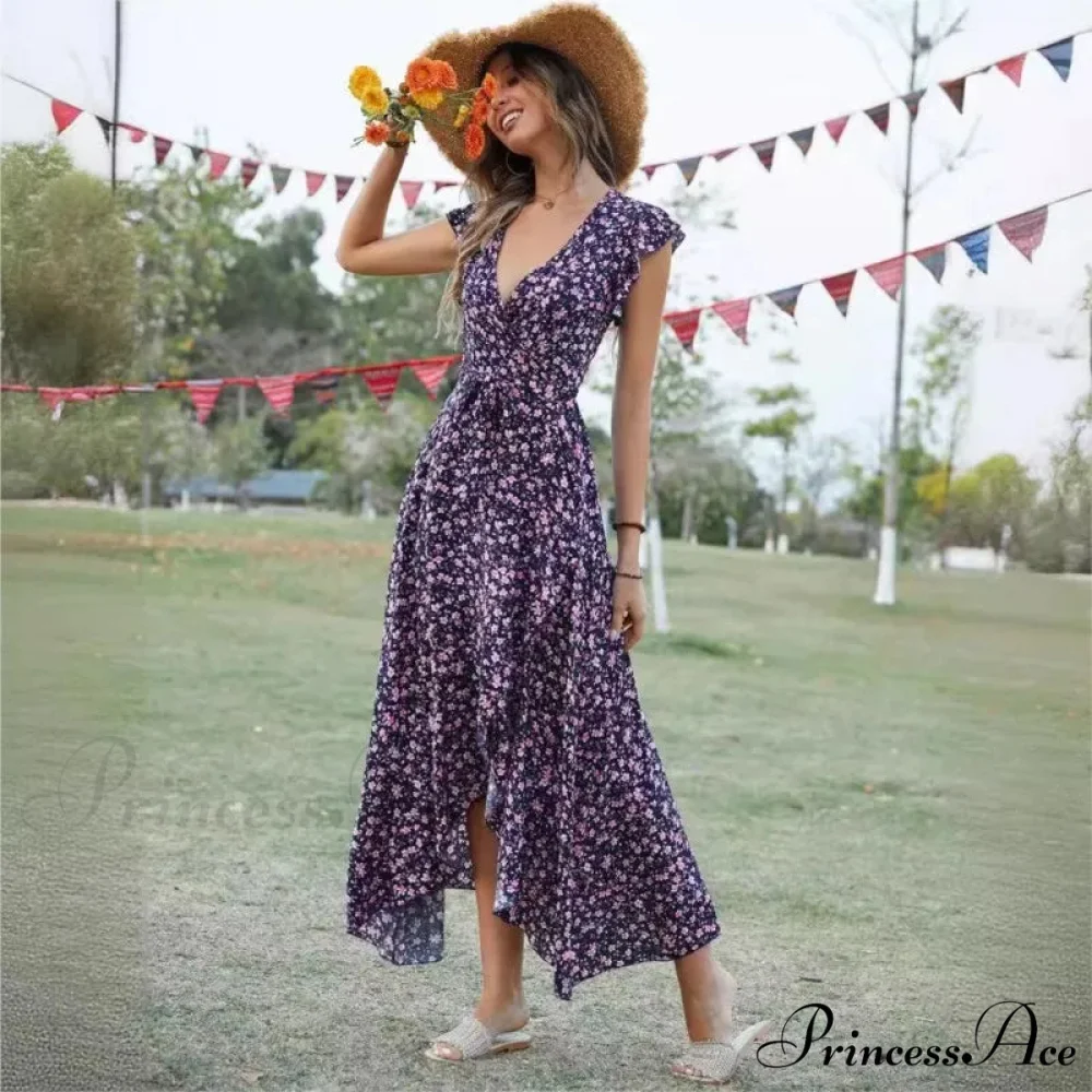 Informal Tailored Flower Pattern Dress - Image 2