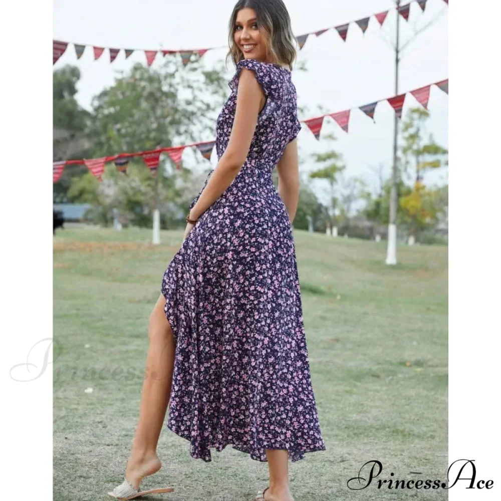 Informal Tailored Flower Pattern Dress - Image 3
