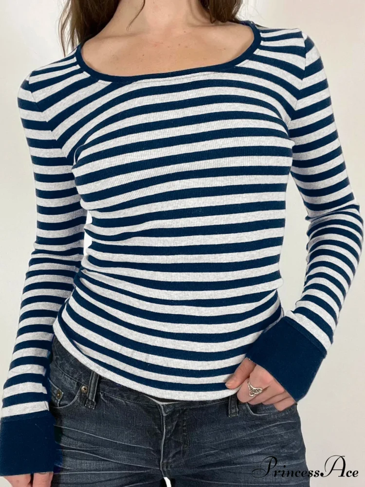 Informal Thin Banded Fall Spring Fundamental O-Neck Knit Top - Image 3