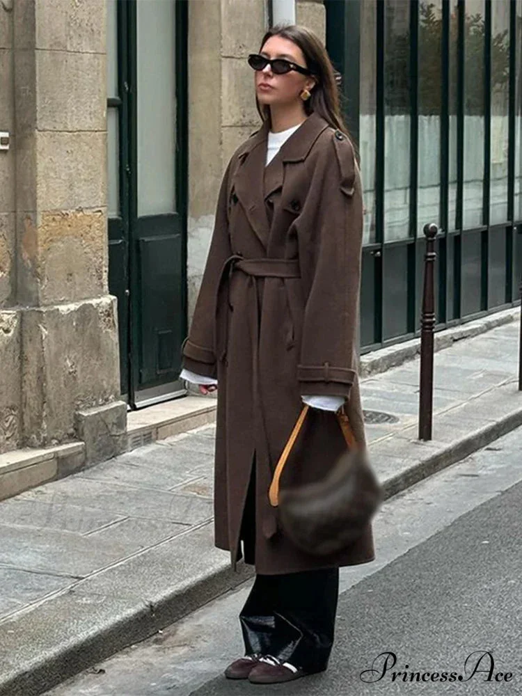 Informal Turn-Away Collar Dual-Buttoned Overcoat - Image 4