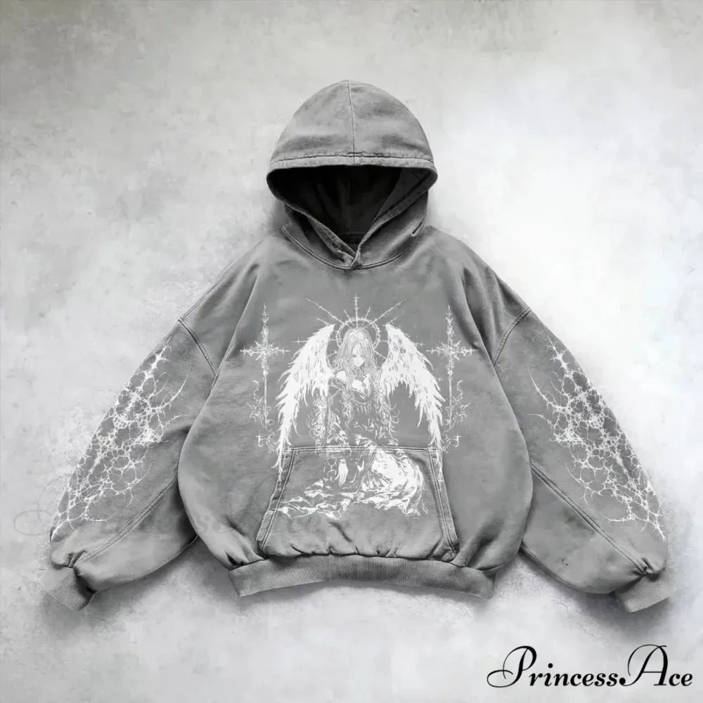 Informal Vintage Gothic Printing Hoodie - Image 14