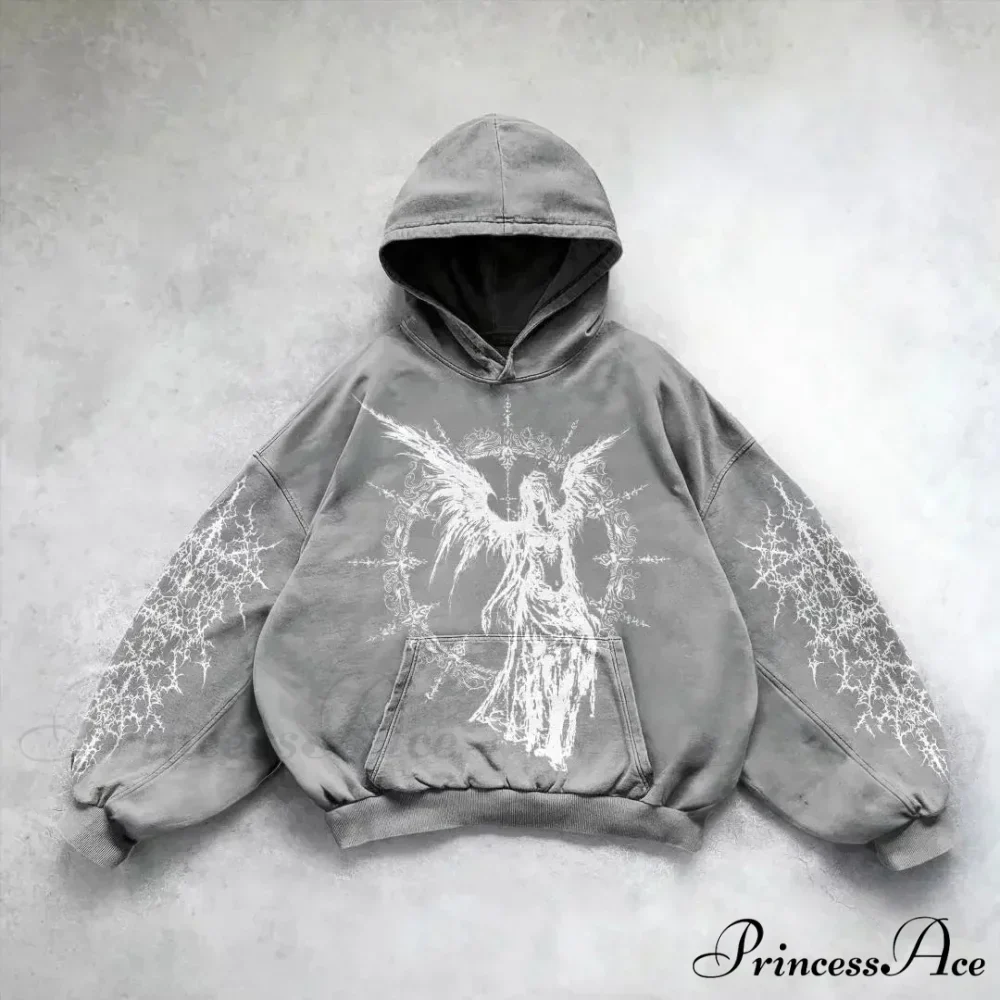 Informal Vintage Gothic Printing Hoodie - Image 15
