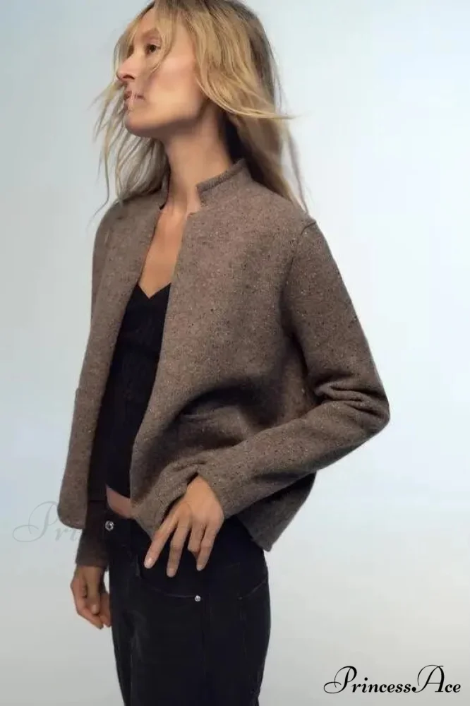 Informal Wool Extended Sleeve Cardigan - Image 2
