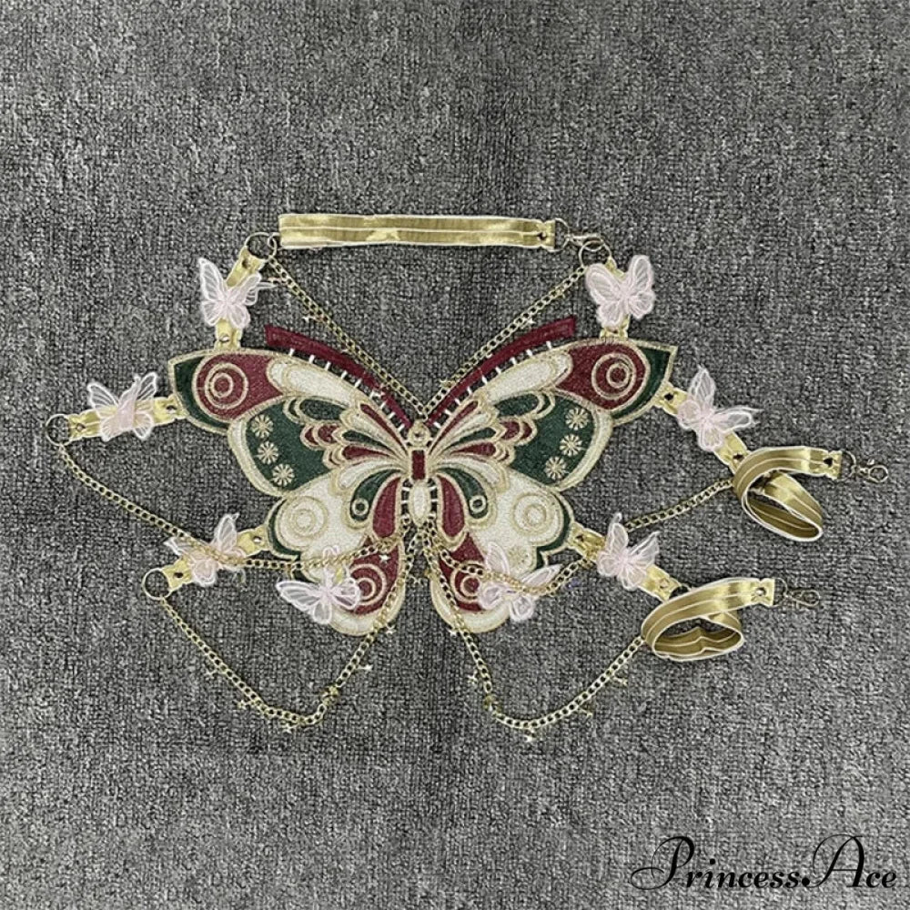 Insect Stitched Gem Chain Backless Crop Top - Image 10