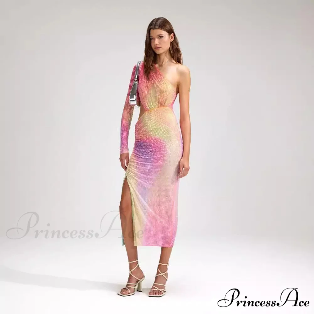 Irregular Off-The-Shoulder Vibrant Luxury Prom Gown - Image 2