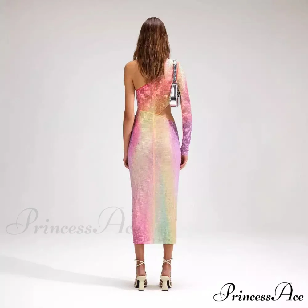 Irregular Off-The-Shoulder Vibrant Luxury Prom Gown - Image 3