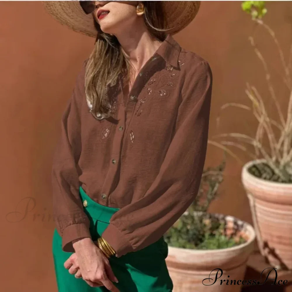 Ivory Cotton Linen Lace Floral Embroidery Boho Top - Image 4