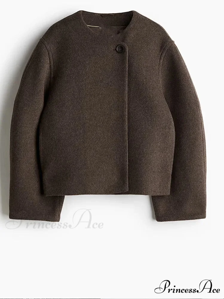 Ivory Extended Sleeve Woolen Overcoat - Image 9