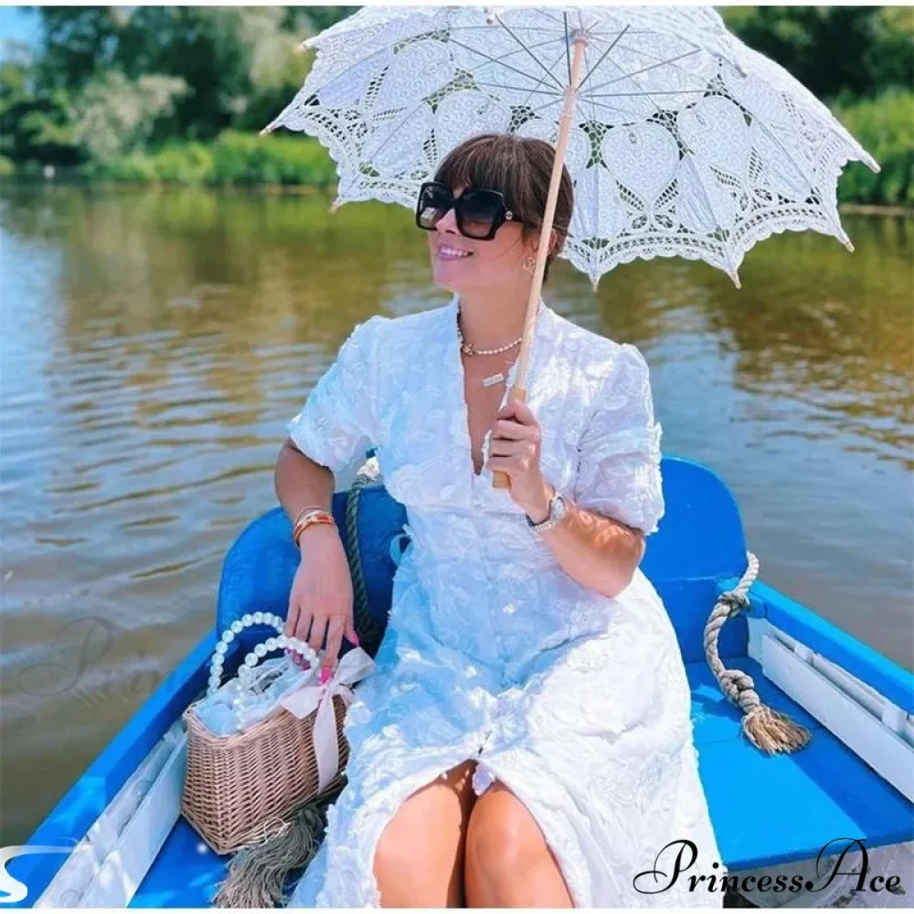 Ivory Flowery Lace Bohemian Dress - Image 6